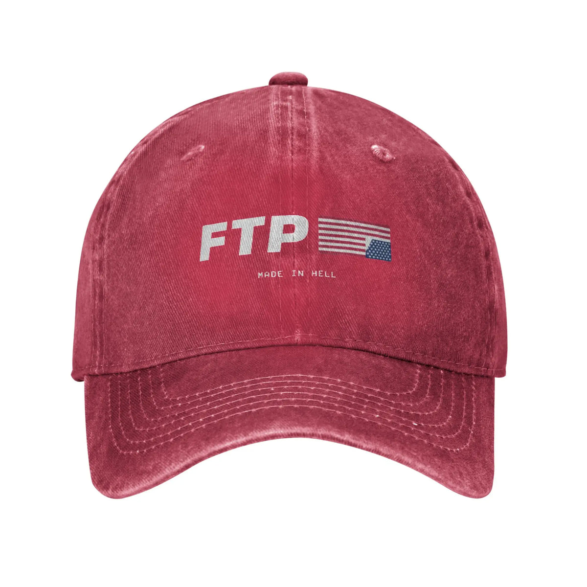 Y2K FTP Made In Hell Personalized Retro Cowboy Washed Baseball Caps Man Denim Sunscreen Hat Female Camping Snapback Cap