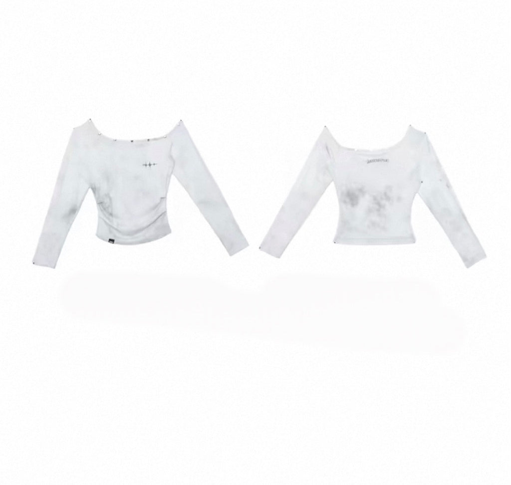 CBXLAB Street Dance Trendy Brand Dirty Dyeing Series Personality Washed Hip Hop Sports Pants Sexy Top Casual Sportswear Set