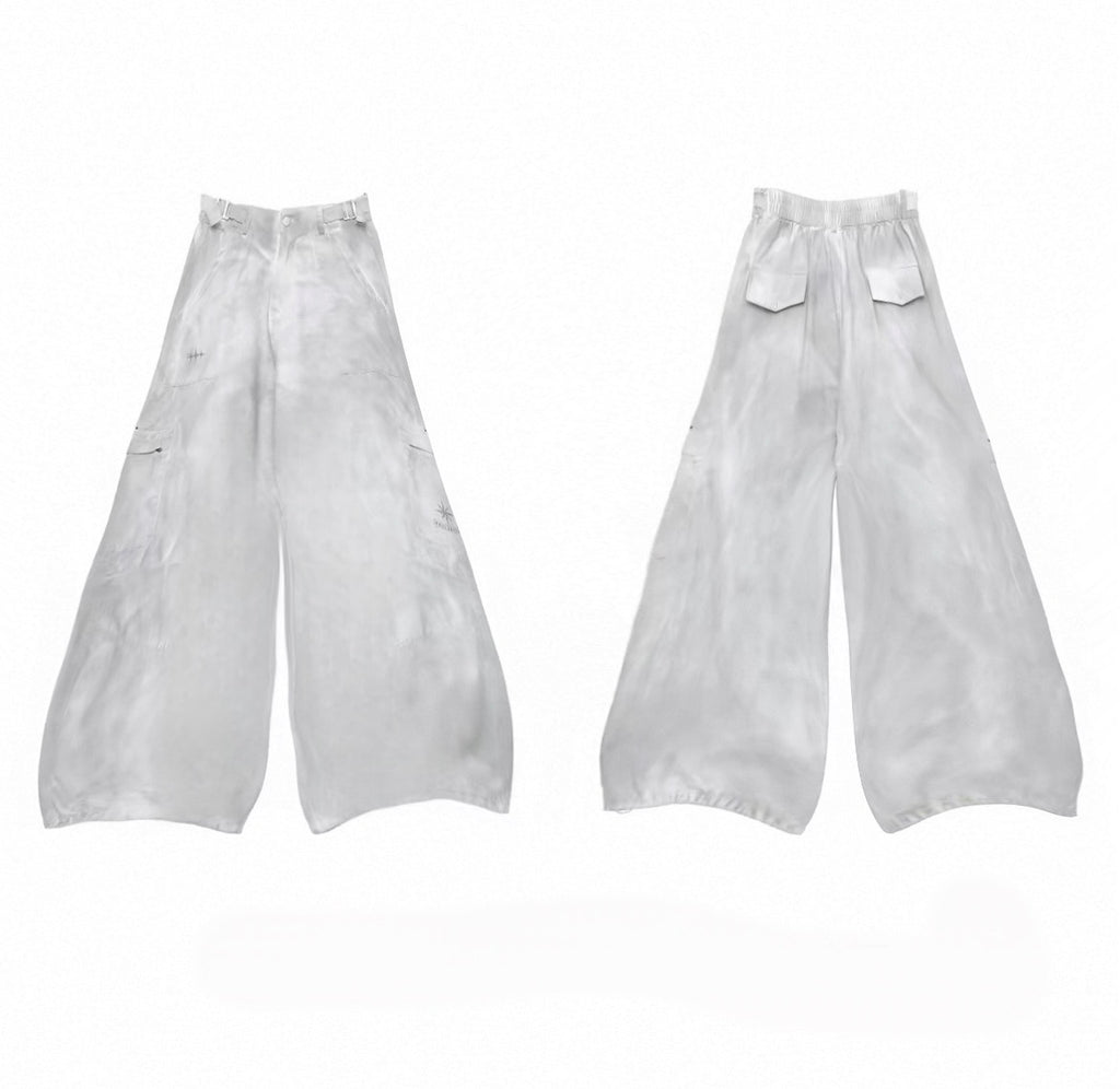 CBXLAB Street Dance Trendy Brand Dirty Dyeing Series Personality Washed Hip Hop Sports Pants Sexy Top Casual Sportswear Set