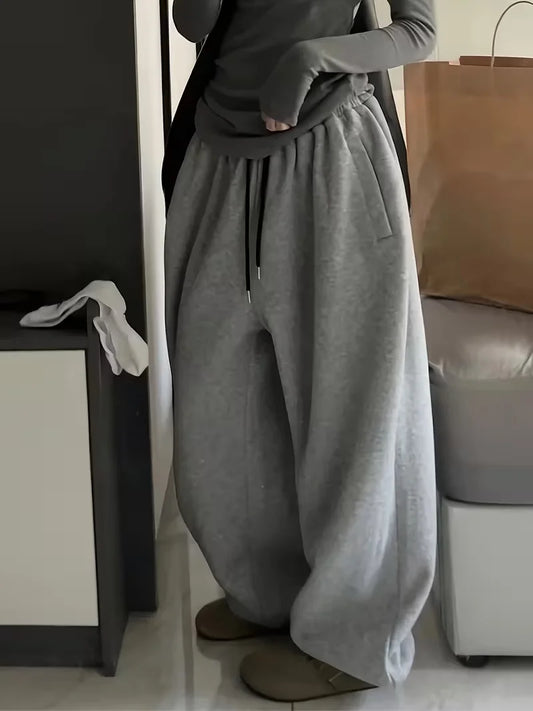 Y2K Women Korean American Streetwear Wide Leg Sweatpants Baggy Oversized Pants High Waist Grunge Joggers Casual Trousers Clothes