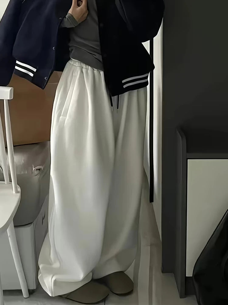Y2K Women Korean American Streetwear Wide Leg Sweatpants Baggy Oversized Pants High Waist Grunge Joggers Casual Trousers Clothes