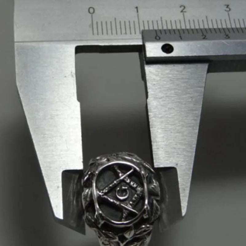 Stainless Steel Men Rings Masonic Freemasonry Punk Rock Hip Hop for Biker Male Boyfriend Jewelry Creativity Gift Wholesale