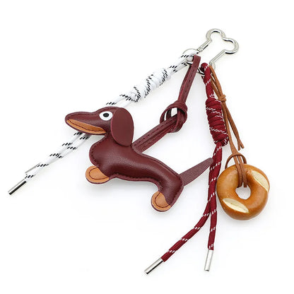 Keychain Cute Bread Car Backpack Pendant Decoration Nylon Woven Suitable for Students, Couples, Key Hooks