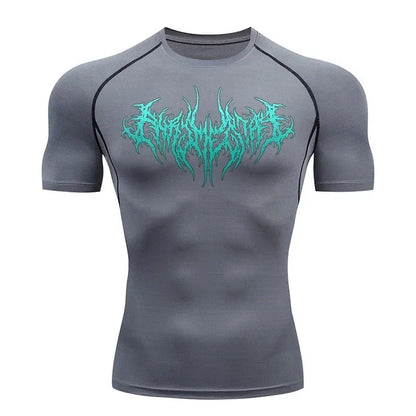 Men's Stretch Compression Shirt Fitness Gym Sports Running T-Shirt Thin Breathable Basketball Training Short Sleeve Top S-3XL