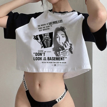 Y2k Tops streetwear  aesthetic fairycore crop top Woman cute aesthetic 90s cropped