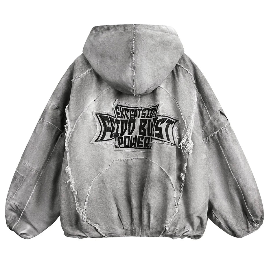 Vintage Men Winter Jackets Thicken Warm Parkas Coat Streetwear Harajuku Hip Hop Oversized Padded Jackets Retro Hooded Jackets