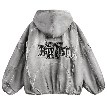 Vintage Men Winter Jackets Thicken Warm Parkas Coat Streetwear Harajuku Hip Hop Oversized Padded Jackets Retro Hooded Jackets