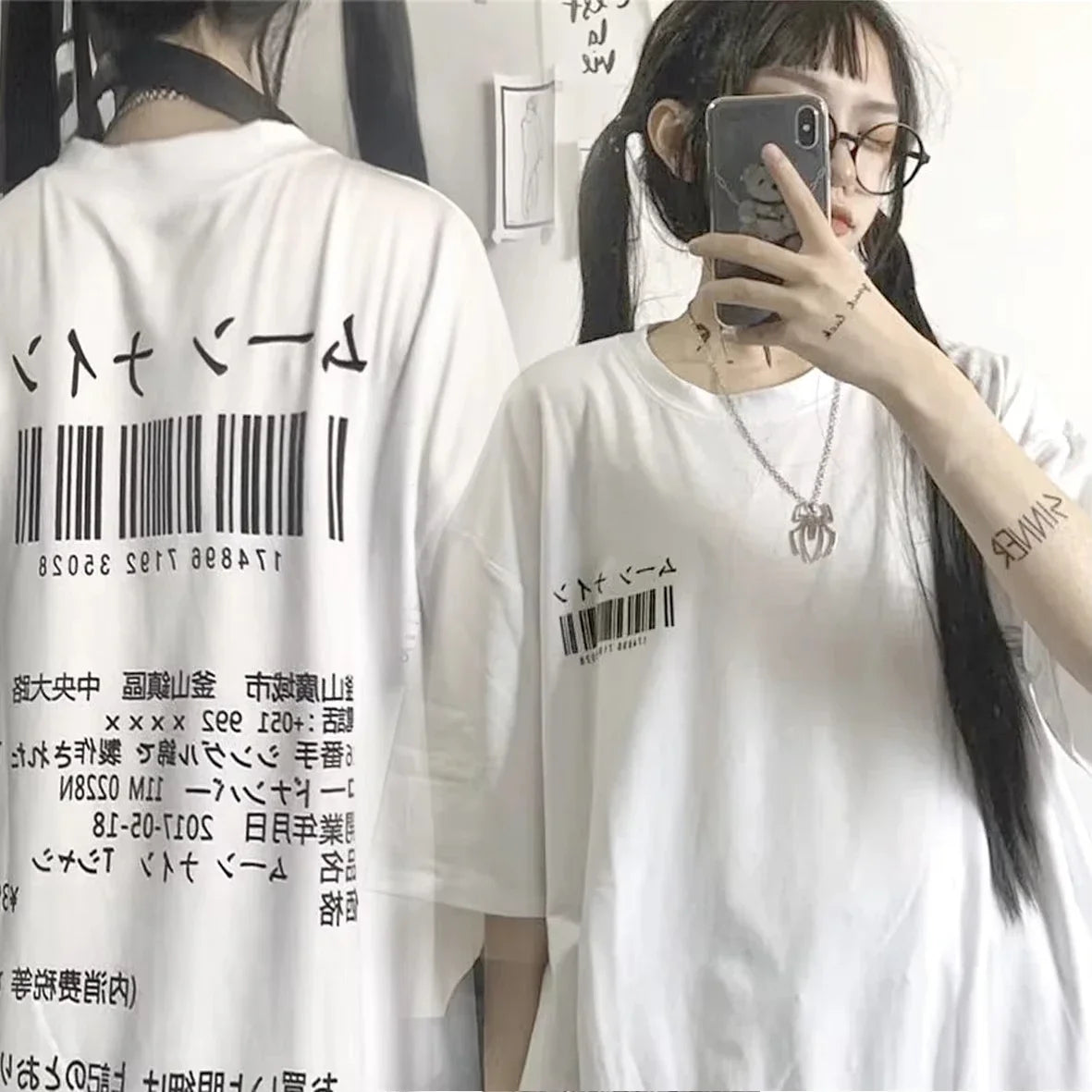 Punk Retro Gothic Graphic Women's Y2k Top Style Cropped Crew Neck T-Shirt Japanese Streetwear Short Sleeve Printed T-Shirt Y2K