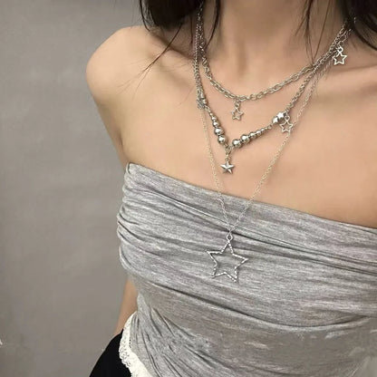 Clavicle Chain Necklace Fresh Women Multilayer Necklace Retro Necklace Retro For Hanging Out Campus Life Date