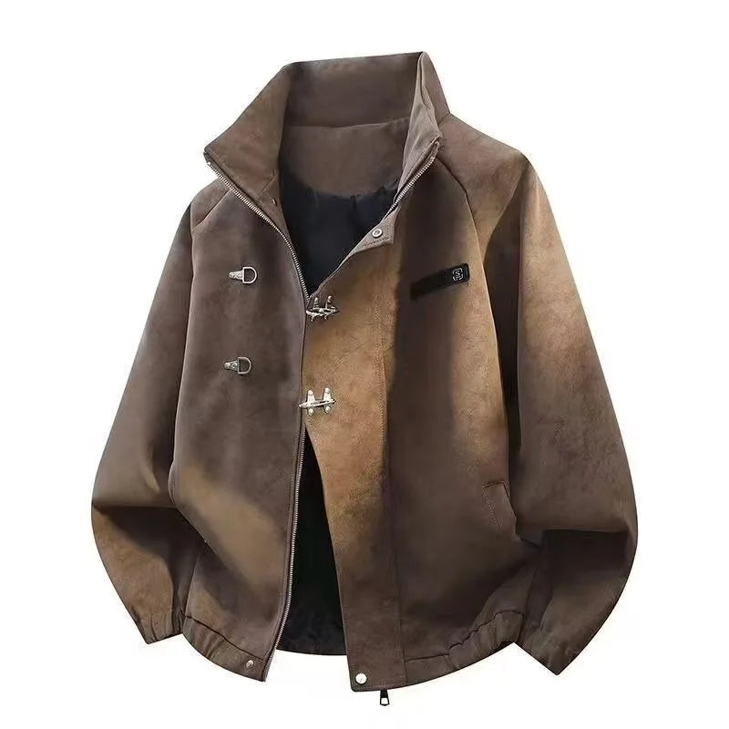 Casual Motorcycle Jacket Men's Autumn Fashion Brand Versatile High Street Handsome Leisure Outerwear