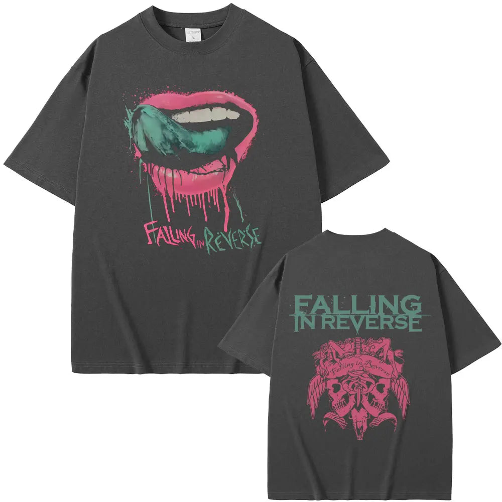 Falling in Reverse T Shirts Men Women Gothic Rock Streetwear Men's Casual Soft Cotton Retro T-shirt Male Oversized Streetwear