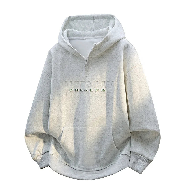 Fashionable round Neck Hoodie Men's Loose Fit Spring 2026 New Arrival Casual Cotton Blend Youthful Streetwear Style Sweatshirt