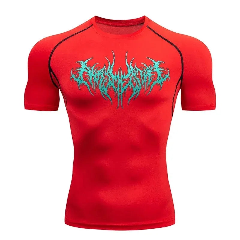 Men's Stretch Compression Shirt Fitness Gym Sports Running T-Shirt Thin Breathable Basketball Training Short Sleeve Top S-3XL
