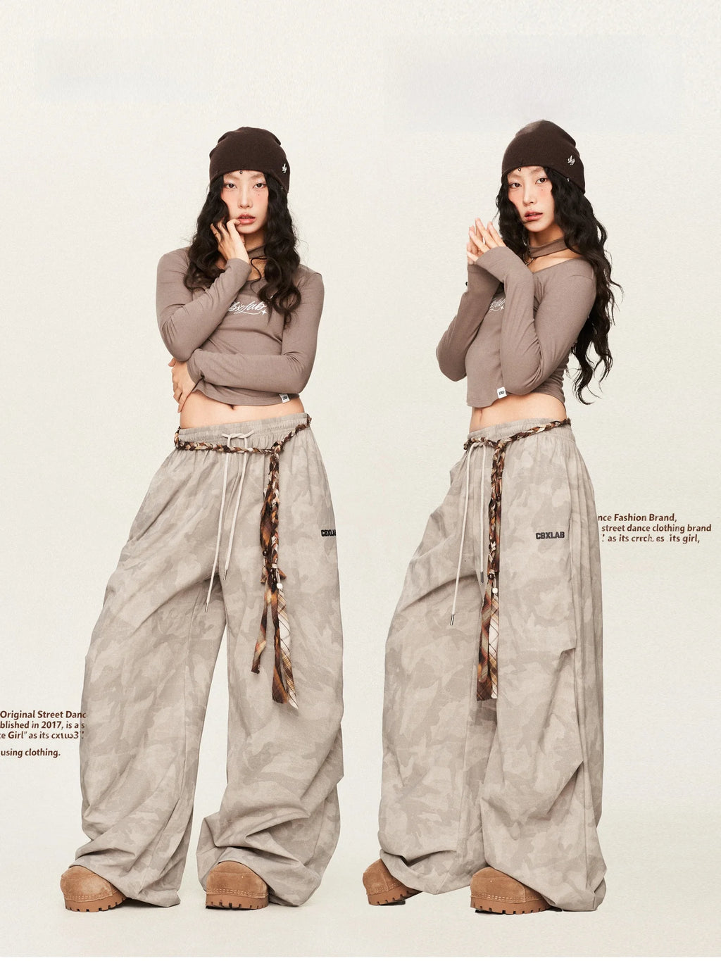 CBXLAB Street Dance Casual Long Pants Hot Girl Long Sleeve Women's Fashion Brand Desert Roamer American Hip Hop Loose Fit