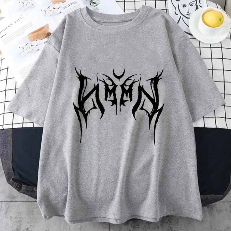 Y2K Women's T-shirt Hip-Hop Loose Punk Letter Printing Women Harajuku Oversize Short-sleeve Tops Y2K Clothing Vintage T Shirt