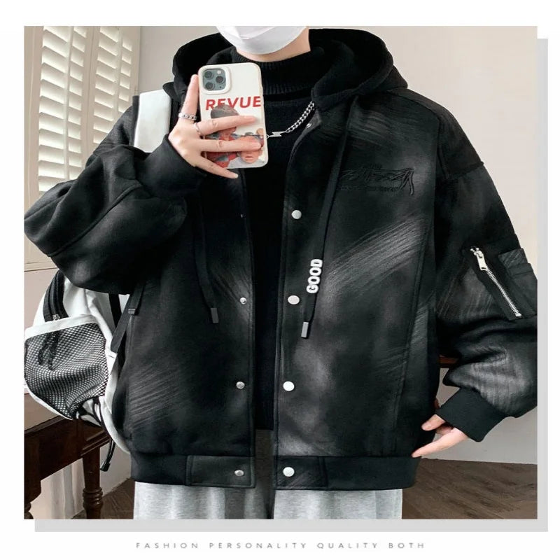 Early Autumn 2026 New Youth College Style Detachable Hat Jacket Spring and Autumn Trendy Versatile Personalized Men's Coat