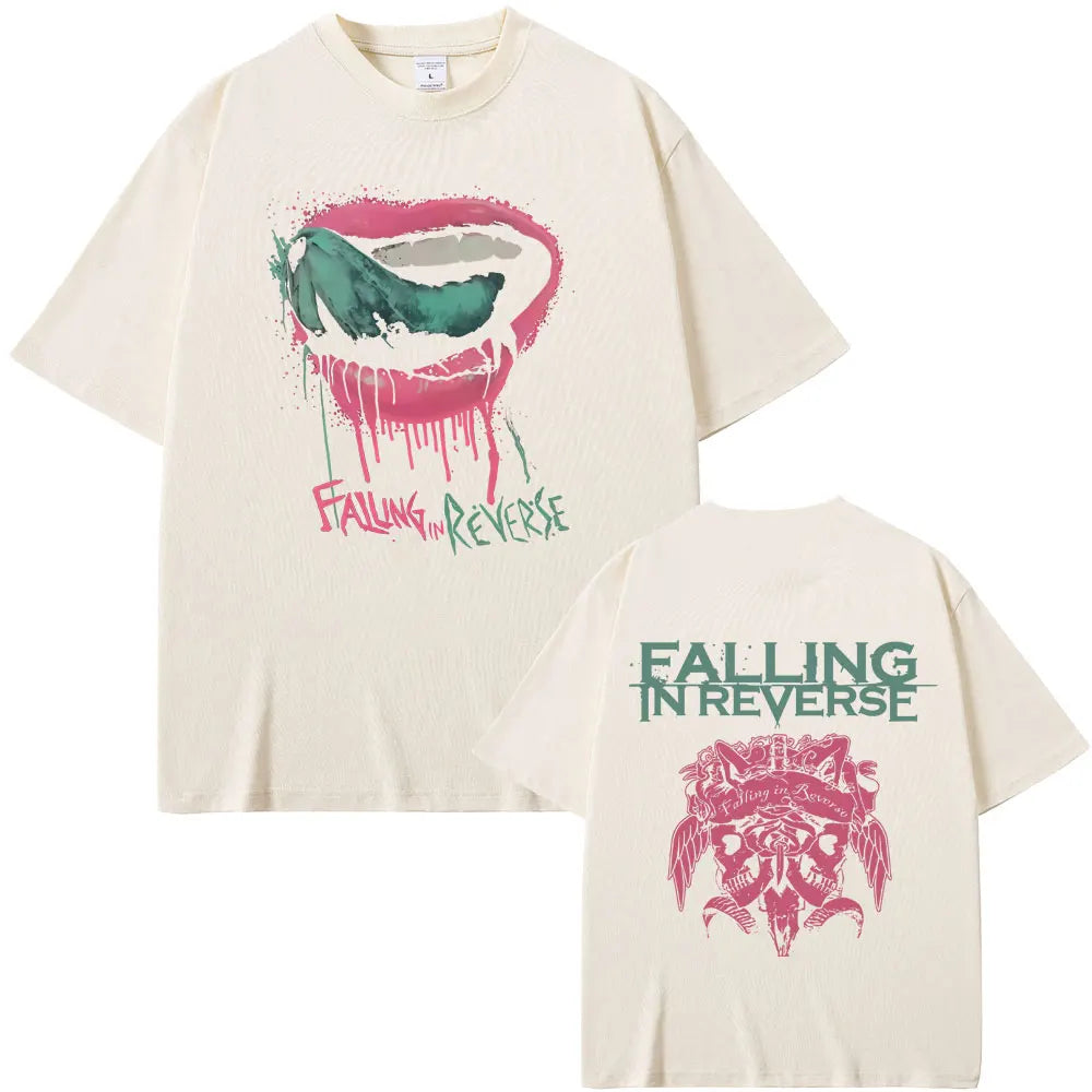 Falling in Reverse T Shirts Men Women Gothic Rock Streetwear Men's Casual Soft Cotton Retro T-shirt Male Oversized Streetwear