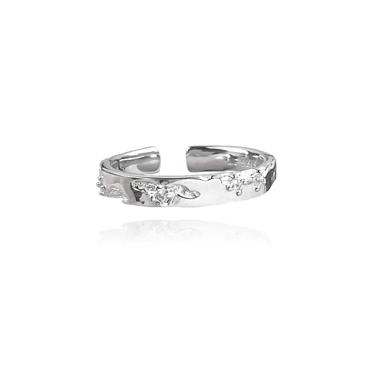 GUFTM Korean Irregular Rings Rhinestone Natural Stone Wedding Engagement Rings Adjustable Y2K Rings Aesthetic Jewelry
