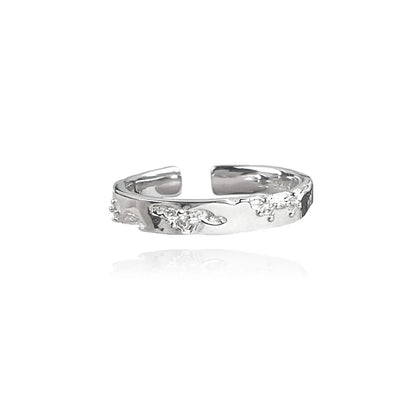 GUFTM Korean Irregular Rings Rhinestone Natural Stone Wedding Engagement Rings Adjustable Y2K Rings Aesthetic Jewelry