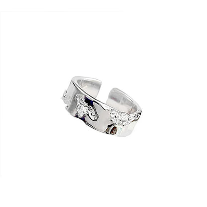 GUFTM Korean Irregular Rings Rhinestone Natural Stone Wedding Engagement Rings Adjustable Y2K Rings Aesthetic Jewelry