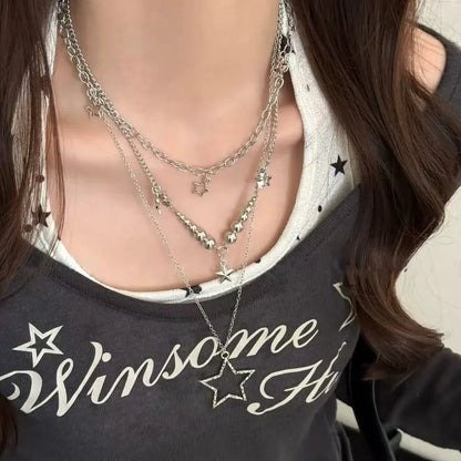 Clavicle Chain Necklace Fresh Women Multilayer Necklace Retro Necklace Retro For Hanging Out Campus Life Date