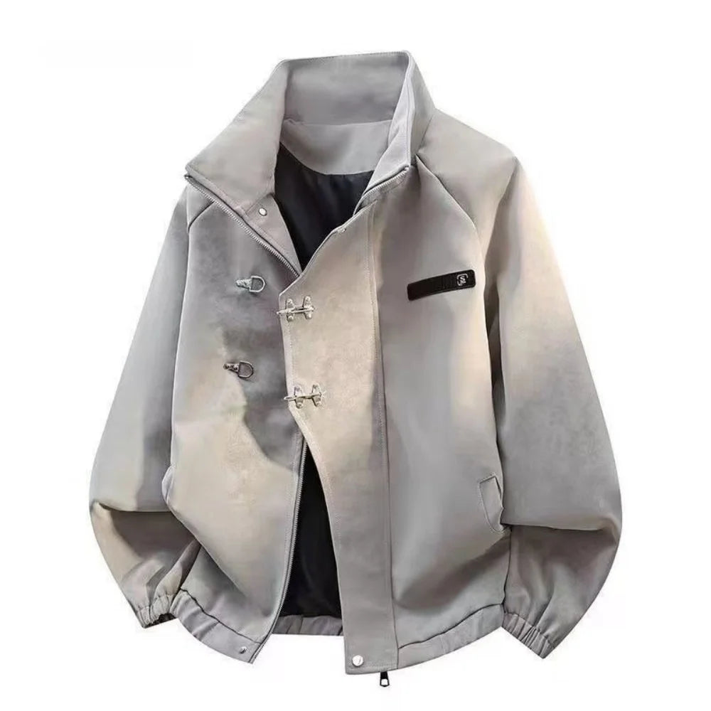 Casual Motorcycle Jacket Men's Autumn Fashion Brand Versatile High Street Handsome Leisure Outerwear