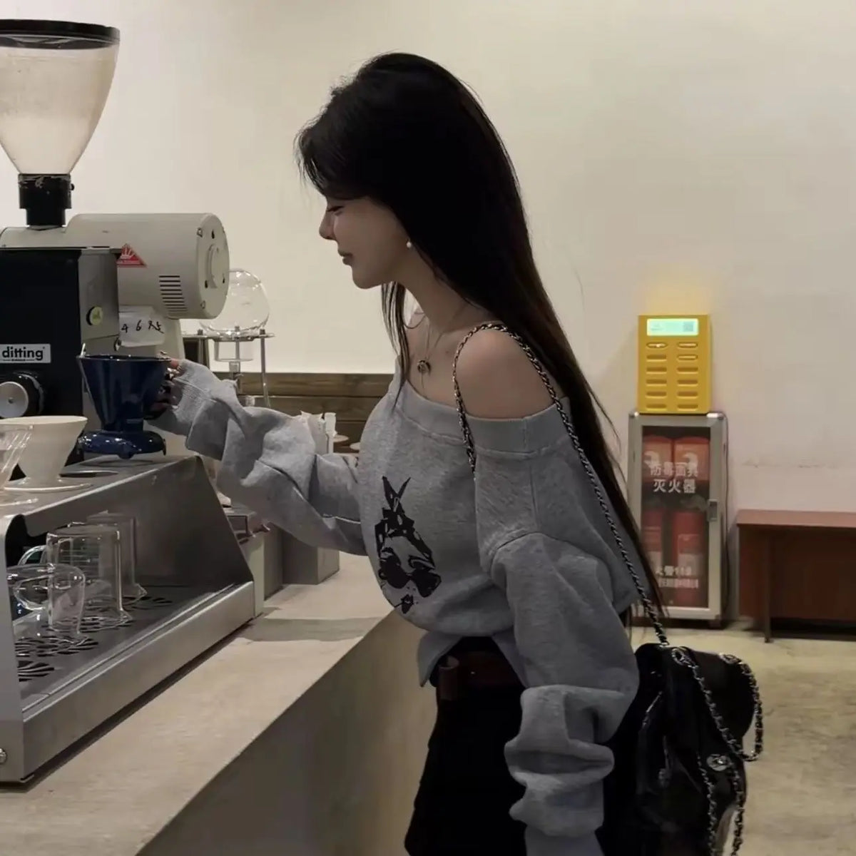 Tunic Batwing Sleeve Off Shoulder Top Women Casual Korean Boat Neck Sweatshirt Waist Split Long Sleeve T Shirt Basic Tees