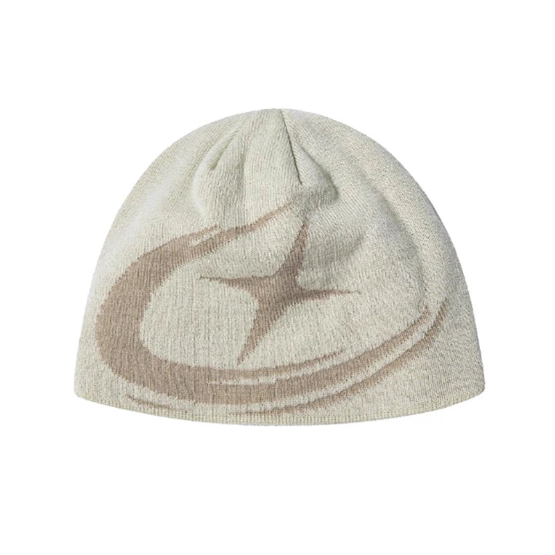 Women Beanie Korean Fashion Letter Jacquard Gothic Winter Warm Knit Vintage Y2k Hat Streetwear Wool Aesthetic Unisex Accessories