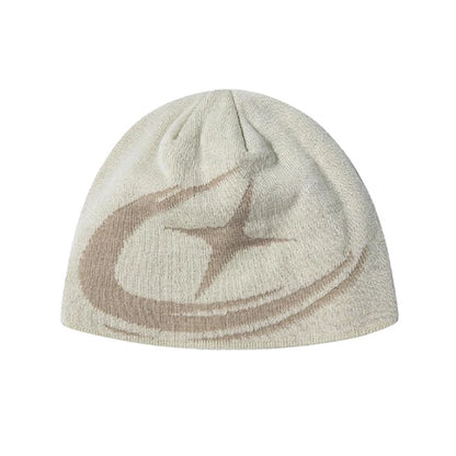 Women Beanie Korean Fashion Letter Jacquard Gothic Winter Warm Knit Vintage Y2k Hat Streetwear Wool Aesthetic Unisex Accessories
