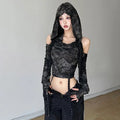 Off Shoulder Long Sleeve Ropa mujer Hooded Roupas Feminina Y2k Streetwear Woman Clothes Crop Tops Sexy Harajuku Camisetas
