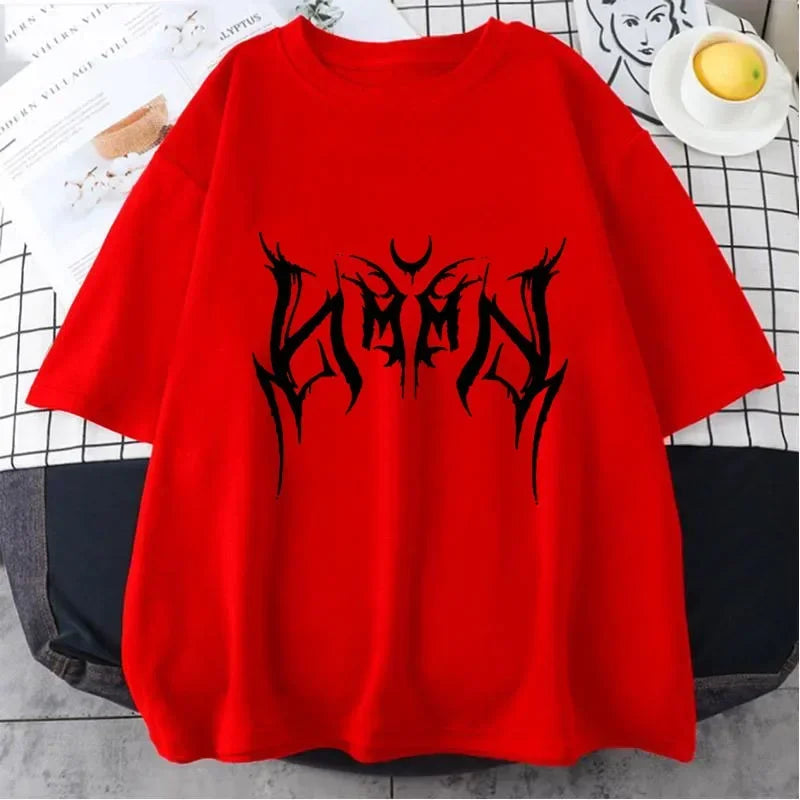 Y2K Women's T-shirt Hip-Hop Loose Punk Letter Printing Women Harajuku Oversize Short-sleeve Tops Y2K Clothing Vintage T Shirt