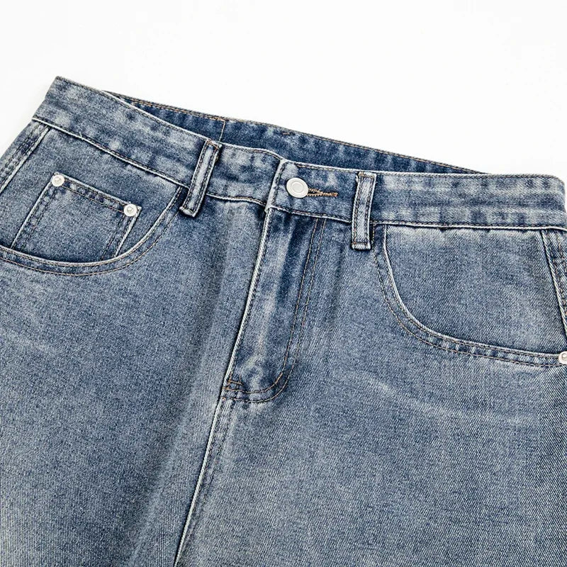 Men's Baggy Lantern Wide Leg Jeans Vintage Washed Denim Pants Loose Streetwear Casual Trousers for Spring Autumn Daily Outdoor