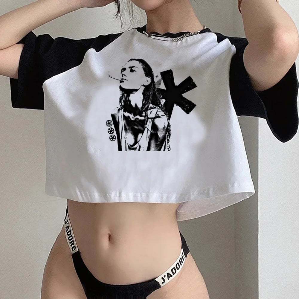 Y2k Tops streetwear  aesthetic fairycore crop top Woman cute aesthetic 90s cropped