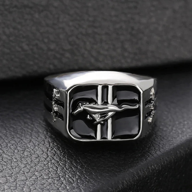 Europe and America Mustang Racing Men's  Ring Domineering Punk Party Jewelry Rock Friends Gift  Wholesale