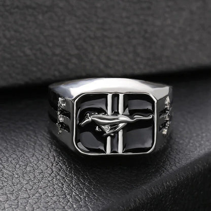Europe and America Mustang Racing Men's  Ring Domineering Punk Party Jewelry Rock Friends Gift  Wholesale