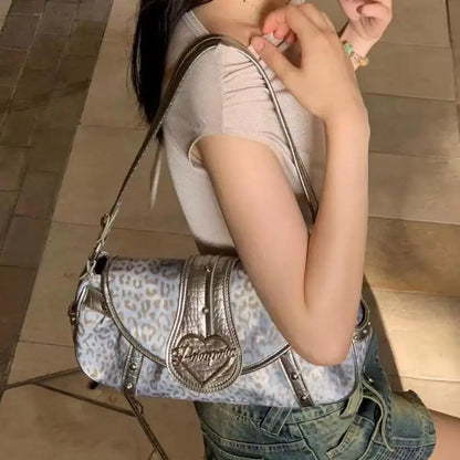 Y2k Bags For Women  New Arrive Retro Fashion Single Bag Korean Harajuku Shoulder Silver Underarm Bag Rivet Women's Handbags