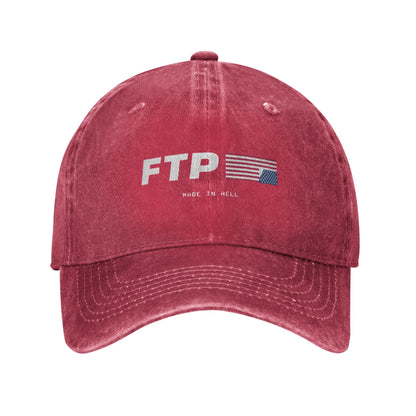 Y2K FTP Made In Hell Personalized Retro Cowboy Washed Baseball Caps Man  Denim Sunscreen Hat Female Camping Snapback Cap