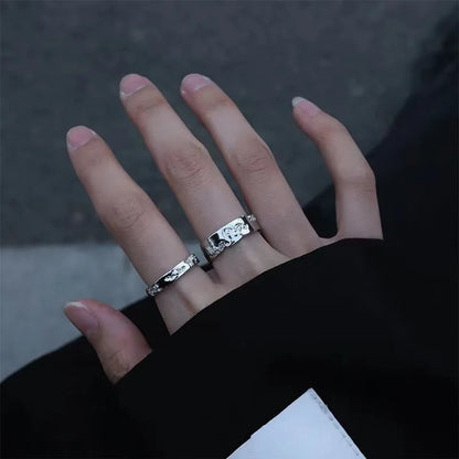 GUFTM Korean Irregular Rings Rhinestone Natural Stone Wedding Engagement Rings Adjustable Y2K Rings Aesthetic Jewelry