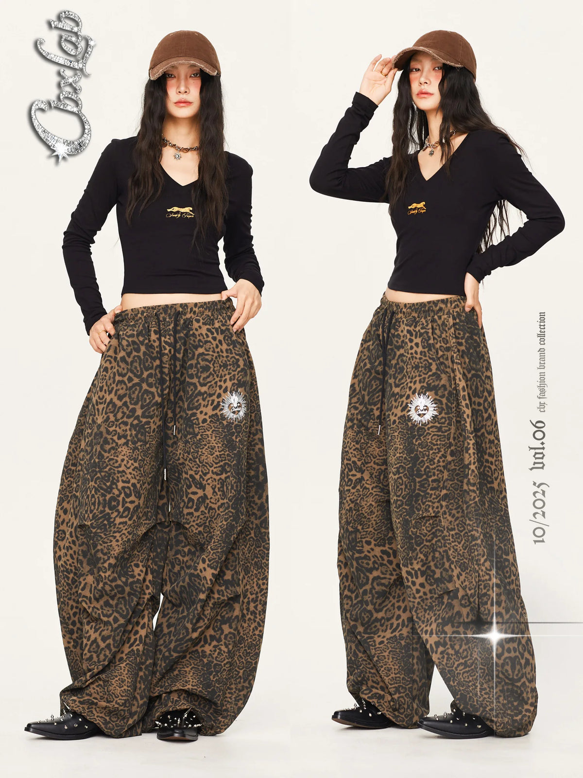 CBXLAB Street Dance Trendy Wild Leopard Print Series American Retro Personality Sports Pants Hip Hop Hot Girl Casual Pants
