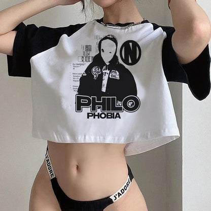 Y2k Tops streetwear  aesthetic fairycore crop top Woman cute aesthetic 90s cropped