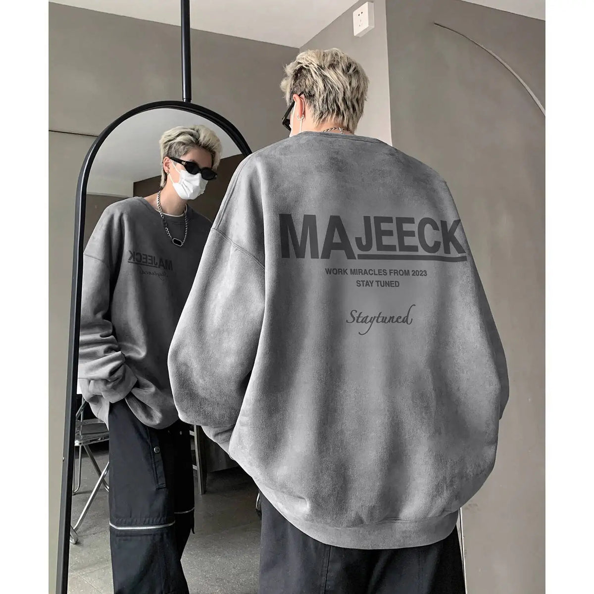 Autumn Winter Unisex Sweater Couple Long-Sleeve Sweatshirt Men Women Casual Letter Print Heavyweight Cotton Loose Versatile Top