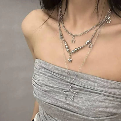 Clavicle Chain Necklace Fresh Women Multilayer Necklace Retro Necklace Retro For Hanging Out Campus Life Date