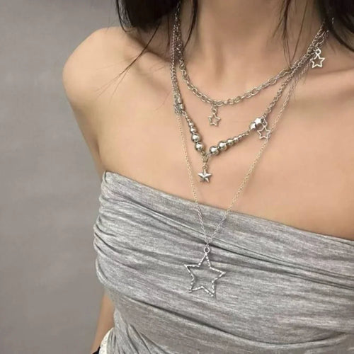 Clavicle Chain Necklace Fresh Women Multilayer Necklace Retro Necklace Retro For Hanging Out Campus Life Date