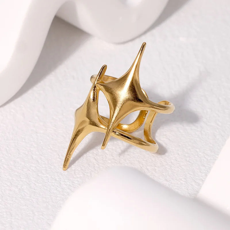 Cute Y2K Star Open Ring for Women Creative Vintage Silver Color Adjustable Rings Couple Jewelry Gift