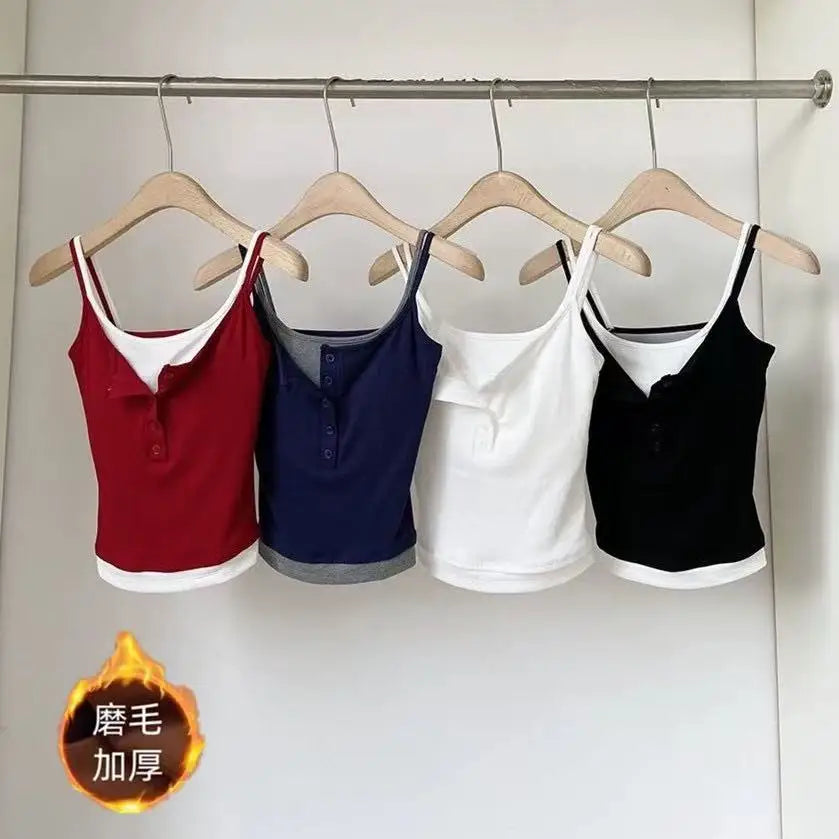 Yoga Tank Top, One-piece Mock Two-piece Sports Tank Top With Push-up Bra Pads, Breathable Quick-Drying Workout Fitness Wear