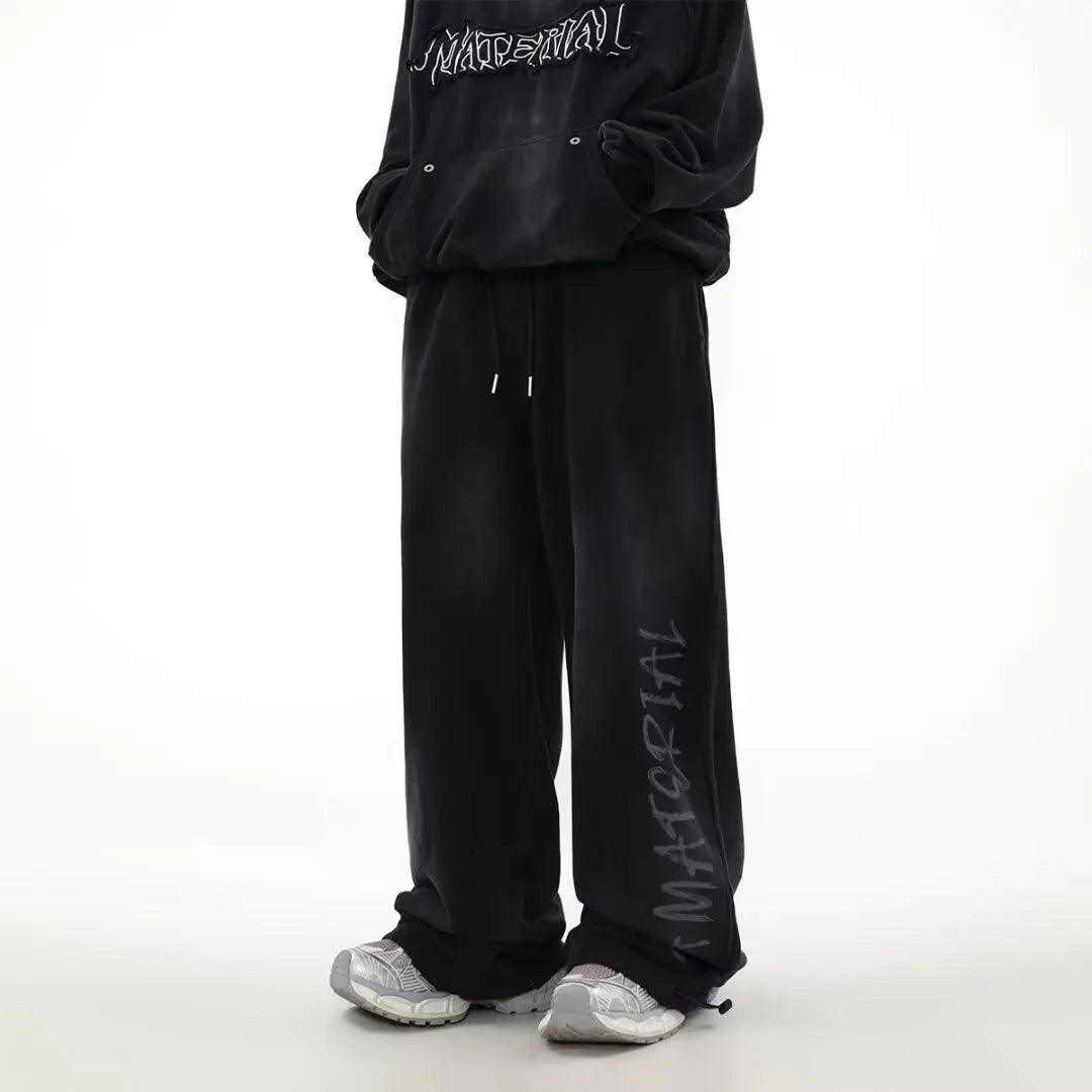Retro Heavyweight Faded Zipper Hoodie Set Sporty Two-Piece Suit for Men And Women Casual Cotton Polyester Blend
