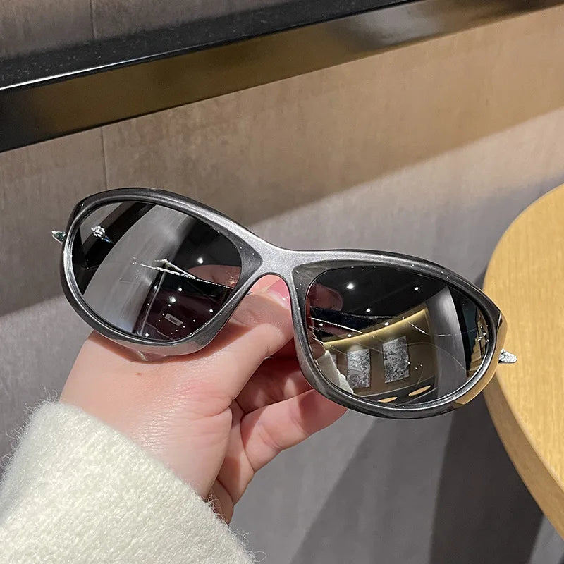 Y2K Retro Sport Sunglasses for Women Men Vintage 90s Wrap Around Eyeglass UV400 Protection Cycling Windproof Sun Glasses