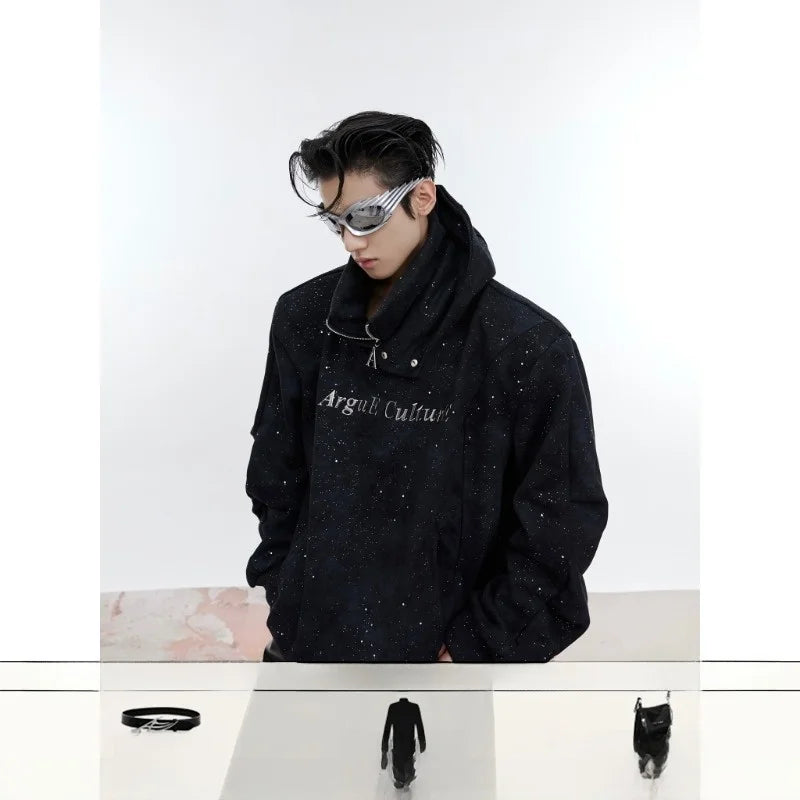 Men's Hoodie Sweatshirt Half Zipper Heavyweight Street Style Summer Jacket Shoulder Padded Casual Comfortable Unisex Hoodie