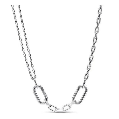 925 Sterling Silver Necklace, Elegant and Exquisite Jewelry, Mixed Beads, Daily Stackable Accessory, Gift for Ladies