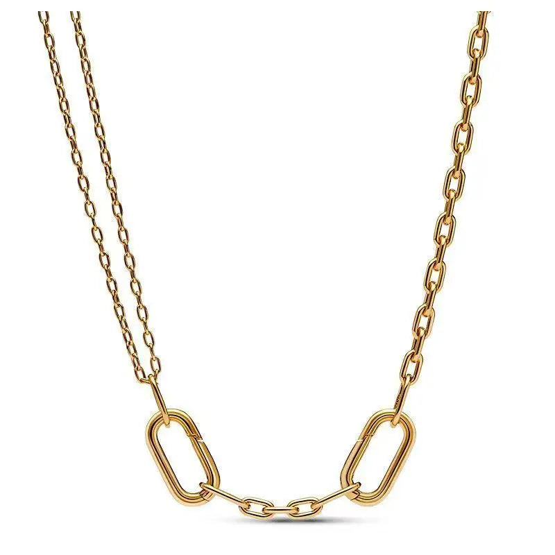 925 Sterling Silver Necklace, Elegant and Exquisite Jewelry, Mixed Beads, Daily Stackable Accessory, Gift for Ladies